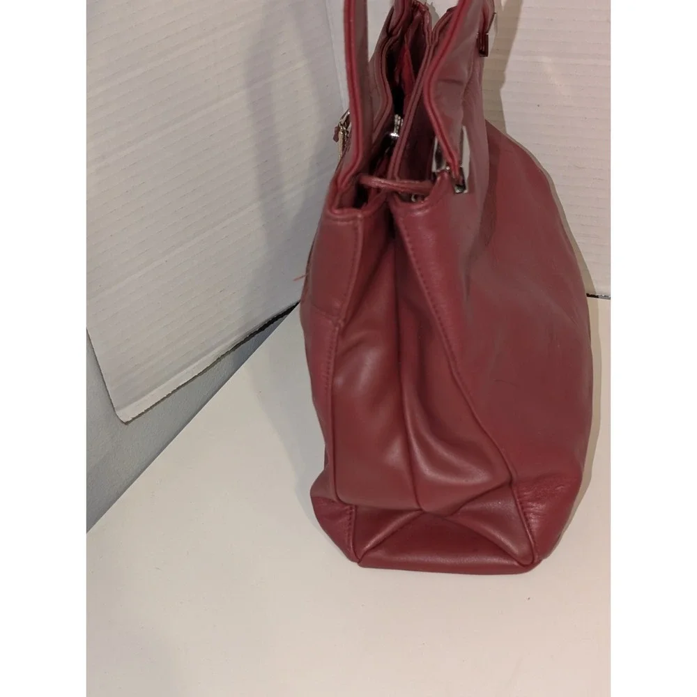 Jennifer Moore Red Leather Double Strap Shoulder‎ Bag